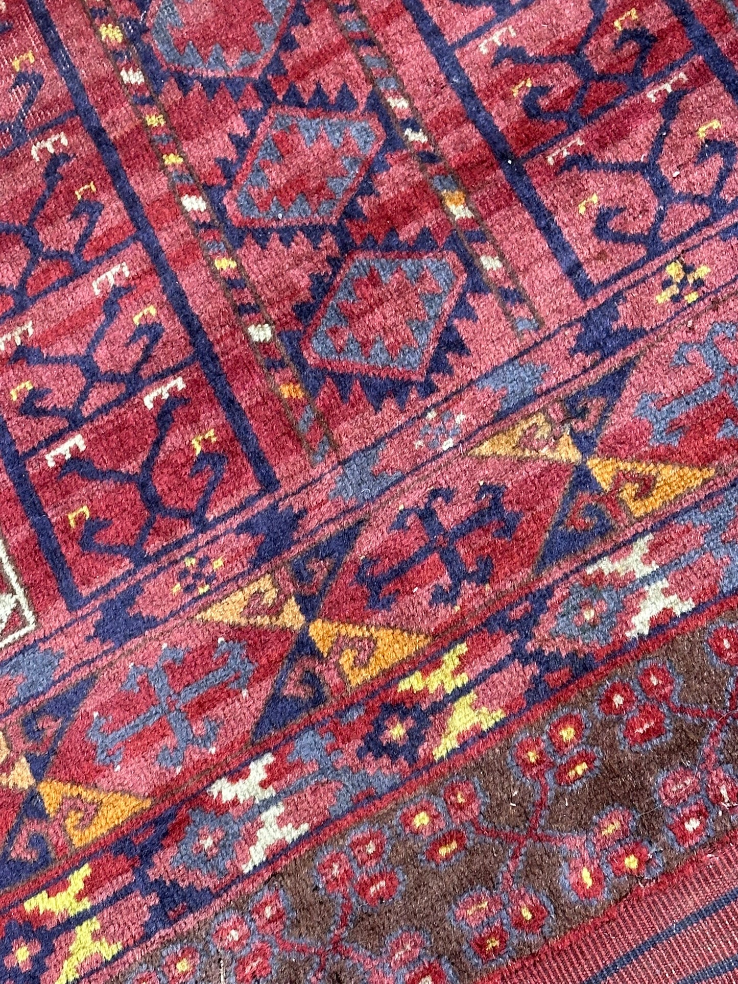 Antik Orientteppich handgeknüpft Afghan Hadjlu  200x125 cm