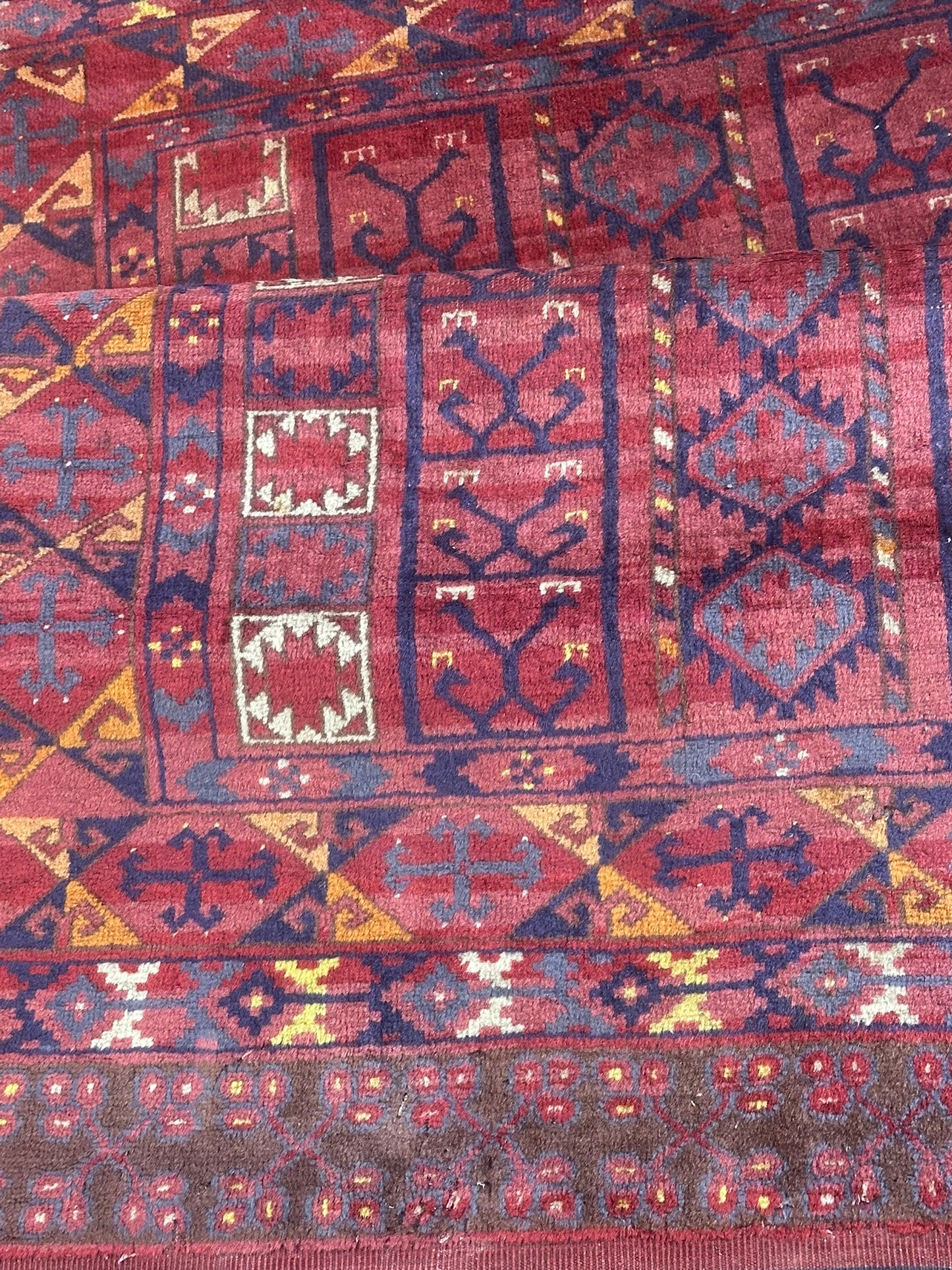 Antik Orientteppich handgeknüpft Afghan Hadjlu  200x125 cm