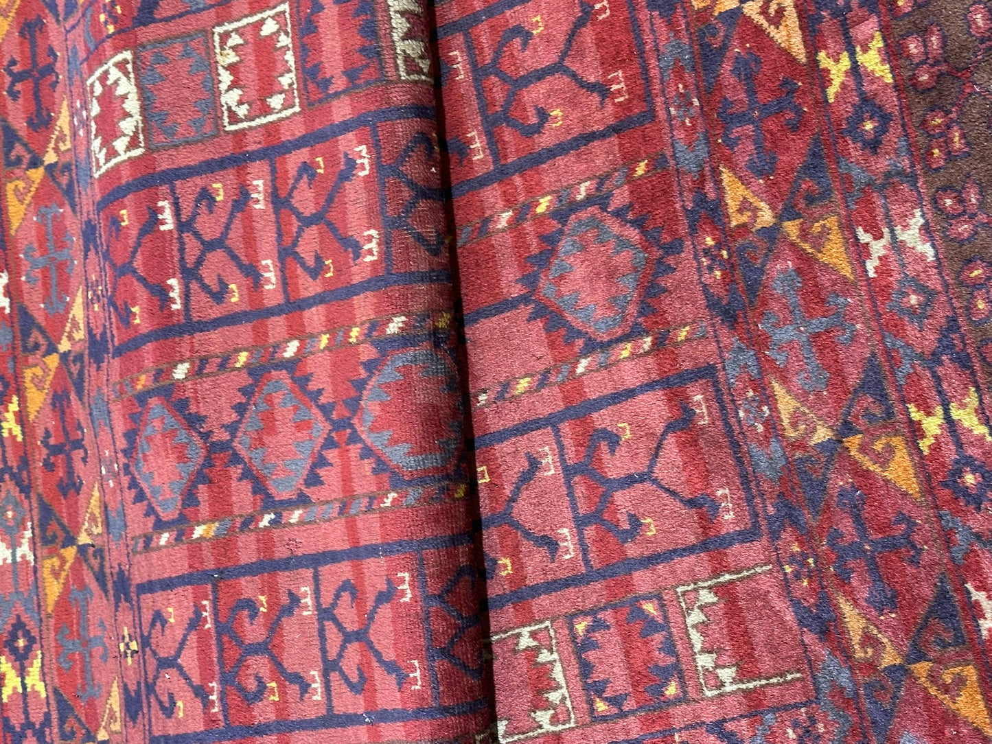 Antik Orientteppich handgeknüpft Afghan Hadjlu  200x125 cm
