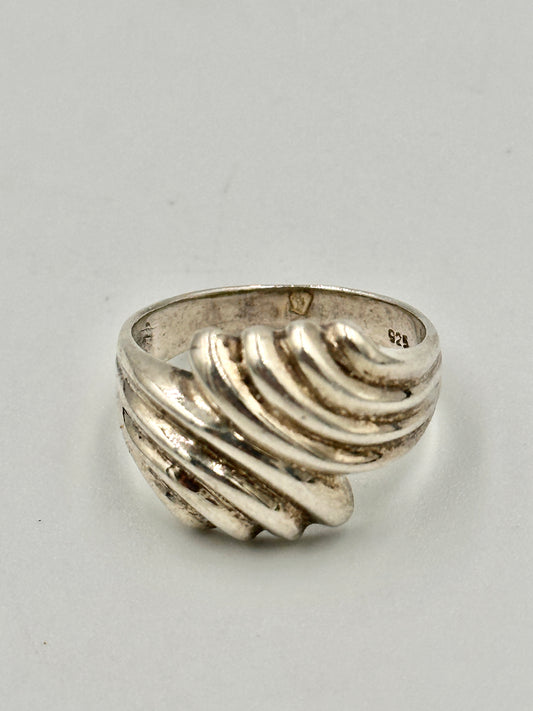 Vintage 925 Silber Ring Gerillt