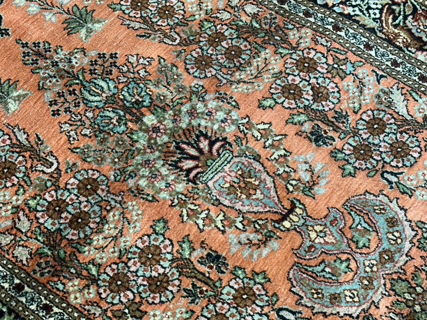 Orientteppich handgeknüpft Seide Lebensbaum 157x93 cm