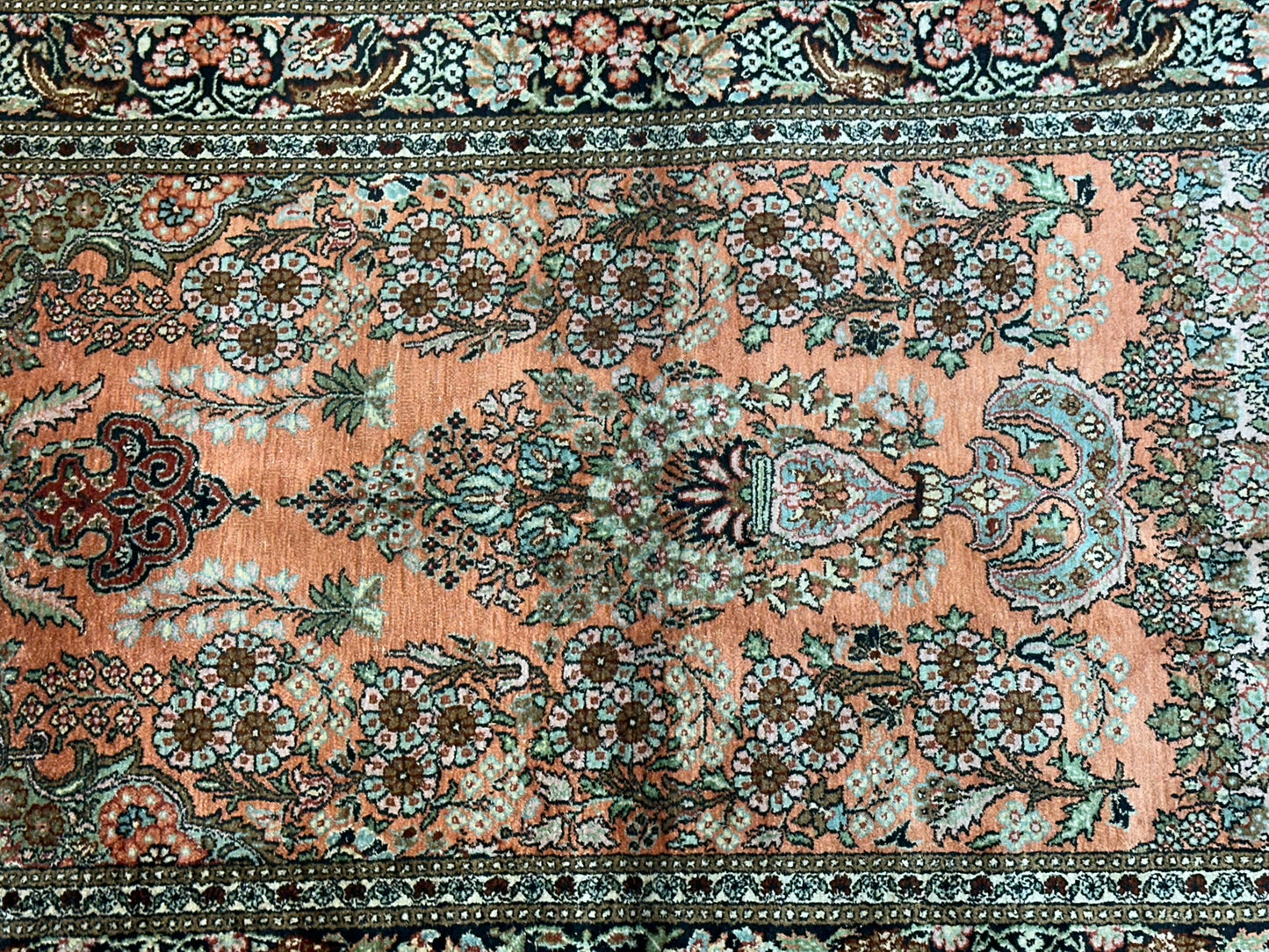 Orientteppich handgeknüpft Seide Lebensbaum 157x93 cm