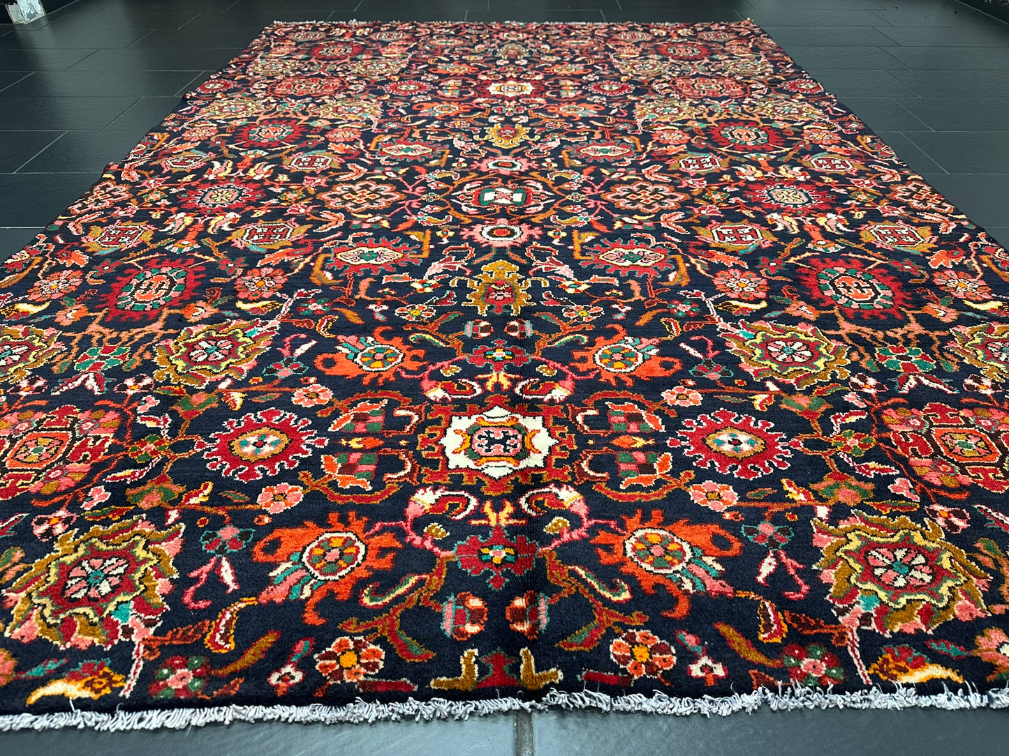 Handgeknüpfter Malayer Art Deco Antiker Teppich 305x210 cm