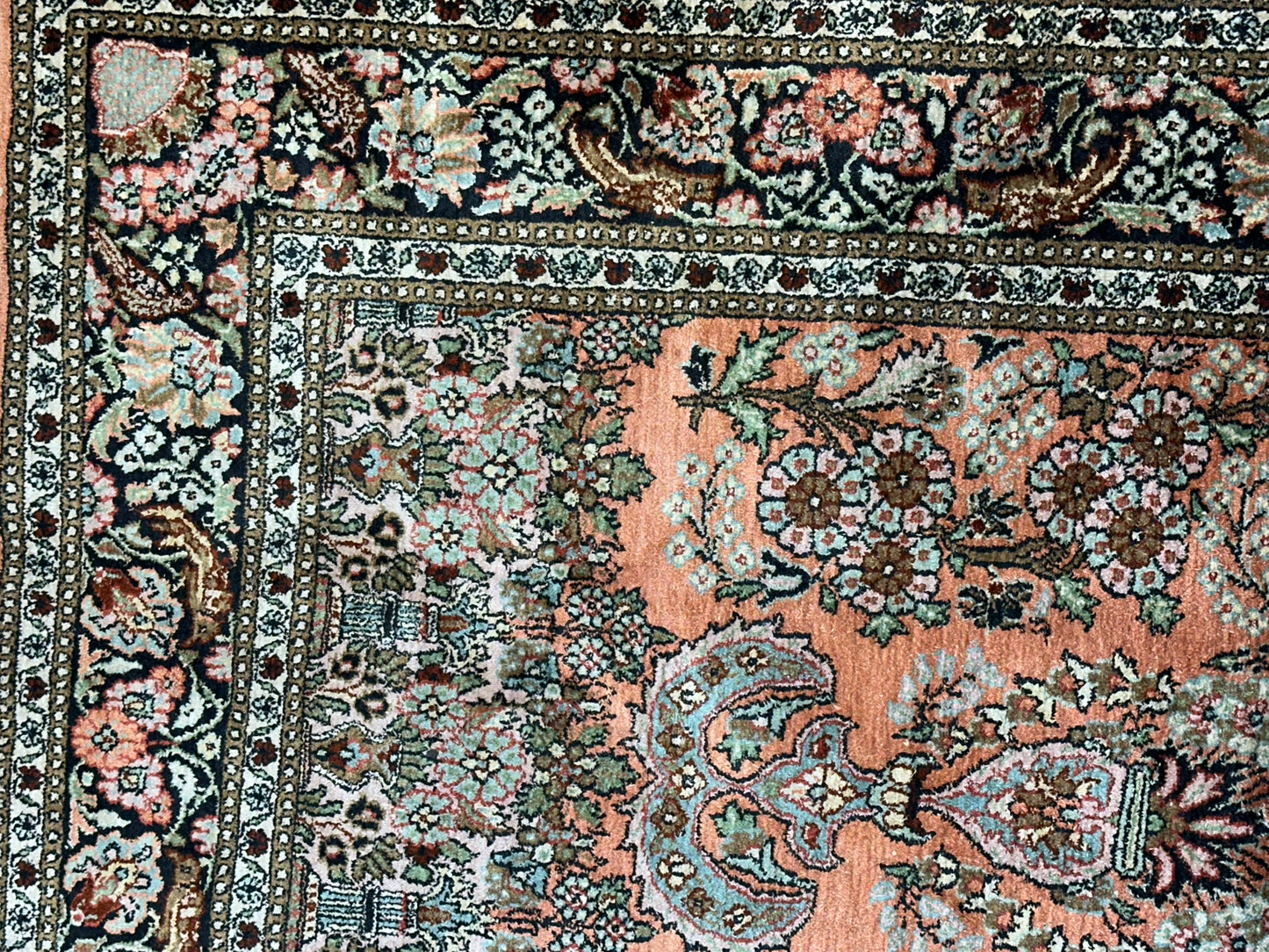 Orientteppich handgeknüpft Seide Lebensbaum 157x93 cm