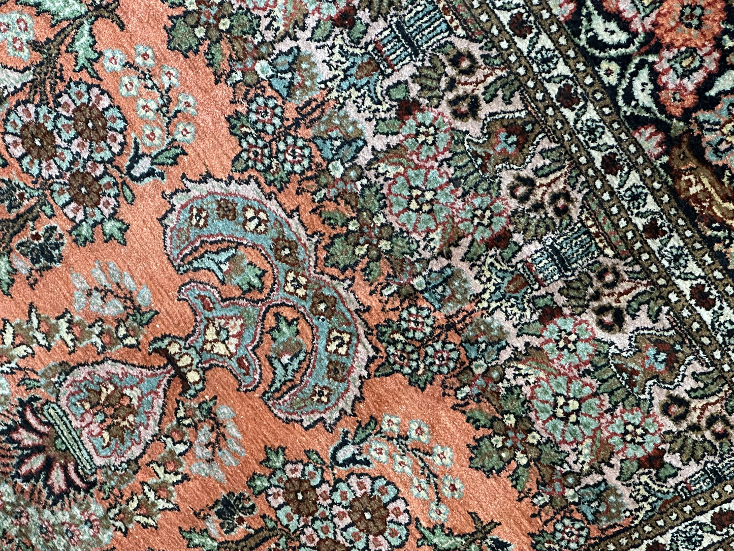 Orientteppich handgeknüpft Seide Lebensbaum 157x93 cm