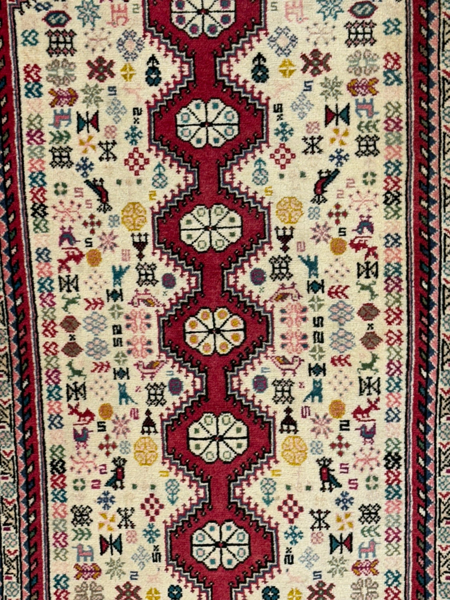 Orientteppich handgeknüpft Abadeh Korkwolle 145x65 cm