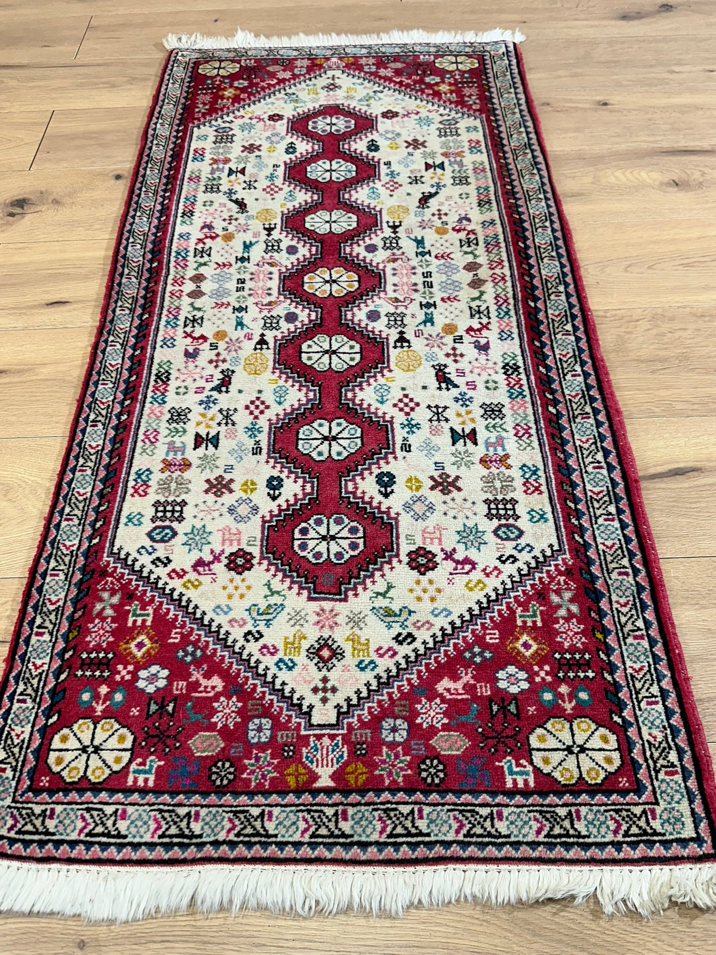 Orientteppich handgeknüpft Abadeh Korkwolle 145x65 cm