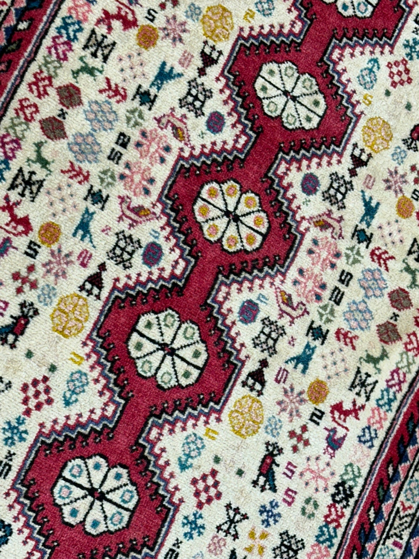 Orientteppich handgeknüpft Abadeh Korkwolle 145x65 cm