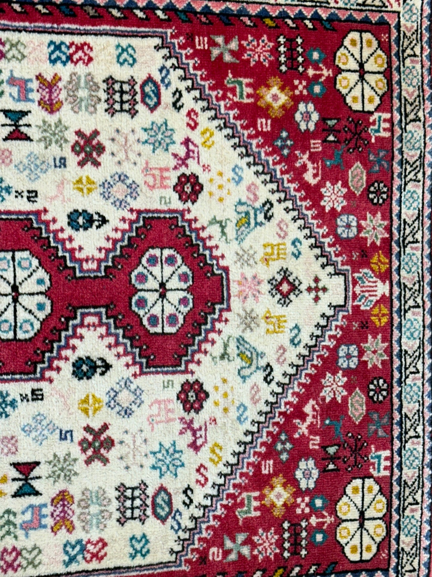 Orientteppich handgeknüpft Abadeh Korkwolle 145x65 cm