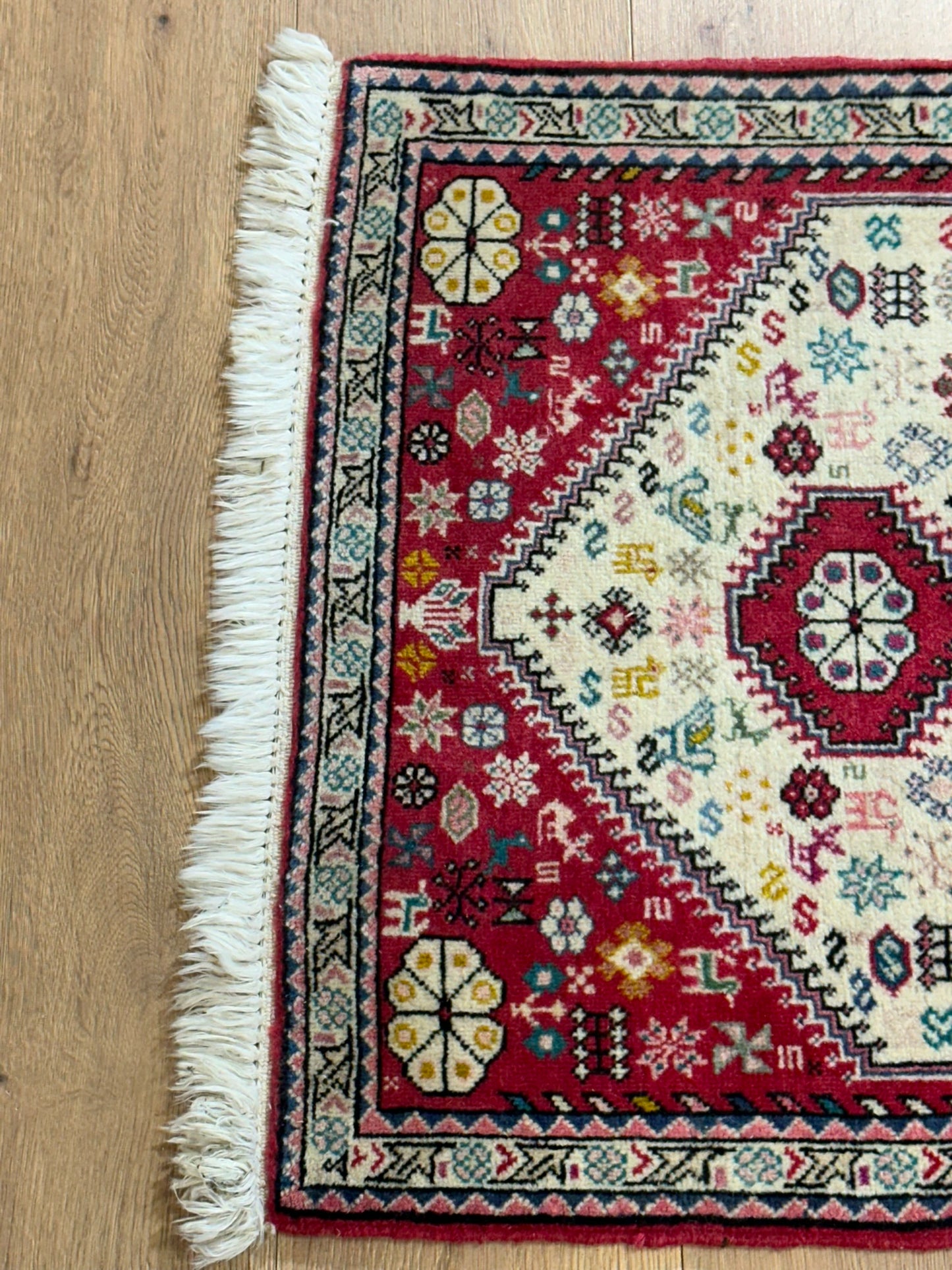 Orientteppich handgeknüpft Abadeh Korkwolle 145x65 cm