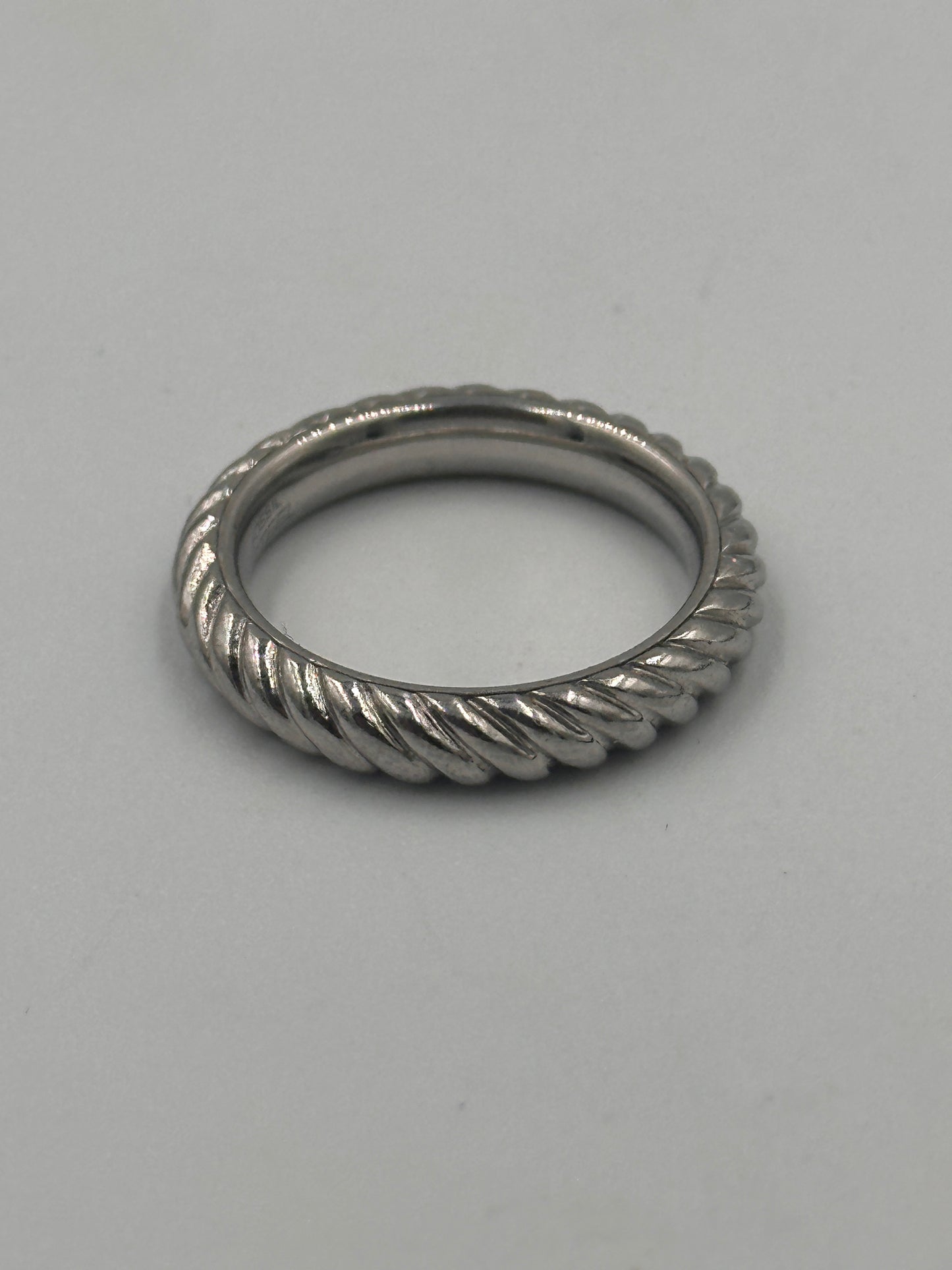 Fossil Ring Gerillt aus Edelstahl