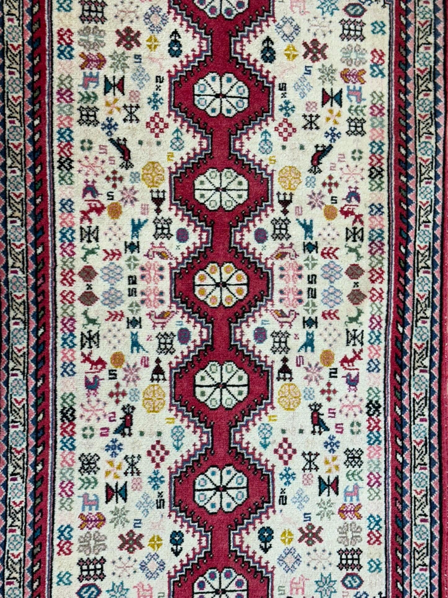 Orientteppich handgeknüpft Abadeh Korkwolle 145x65 cm