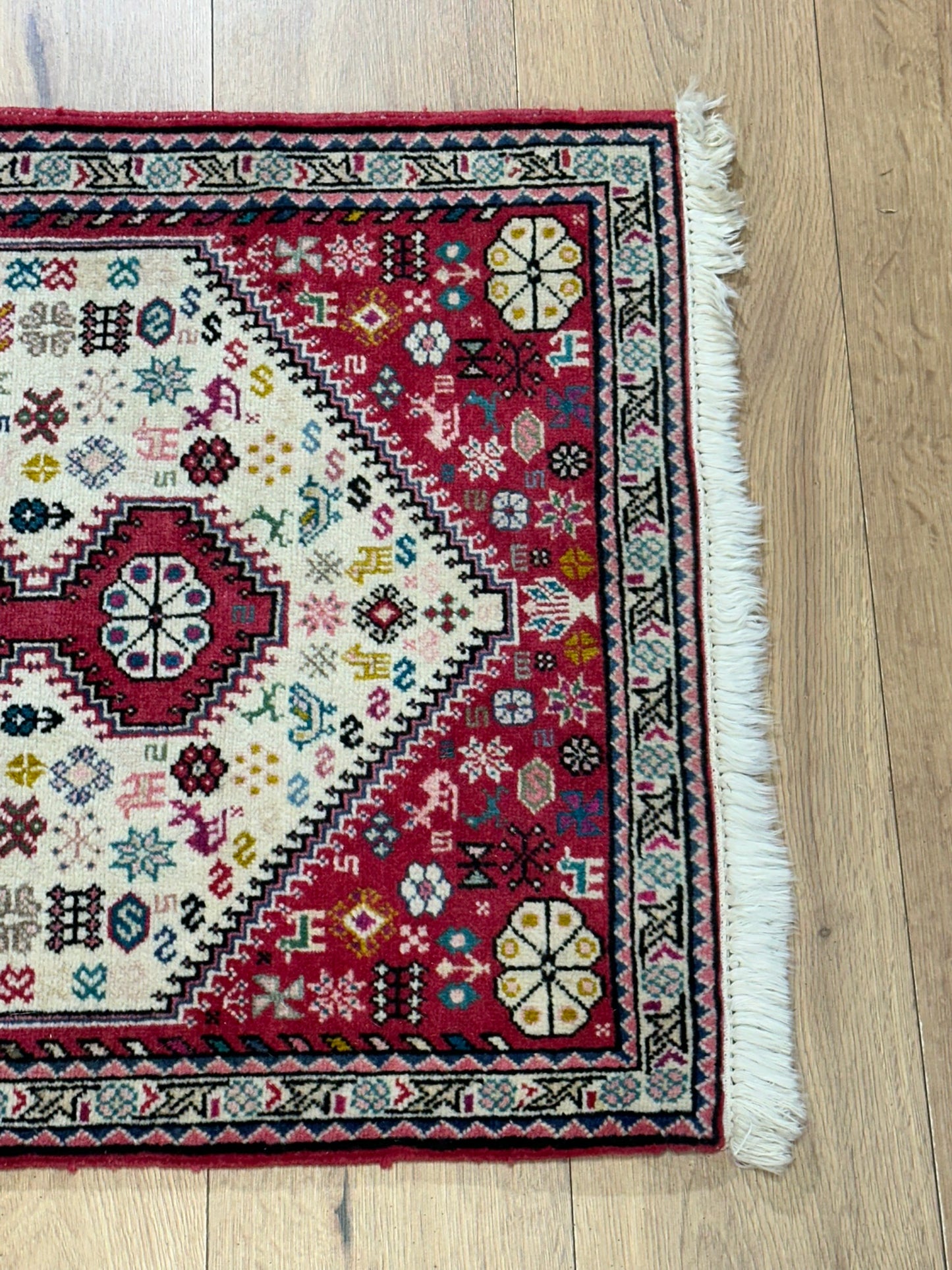 Orientteppich handgeknüpft Abadeh Korkwolle 145x65 cm