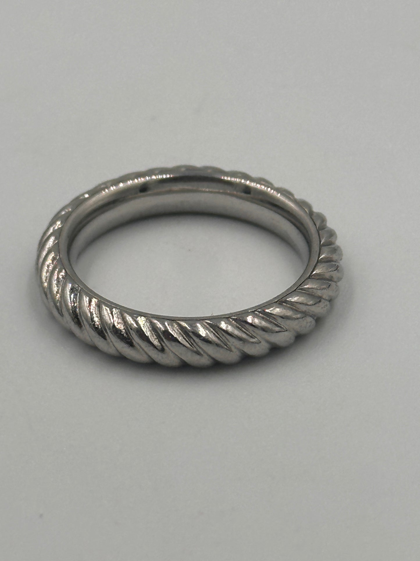 Fossil Ring Gerillt aus Edelstahl