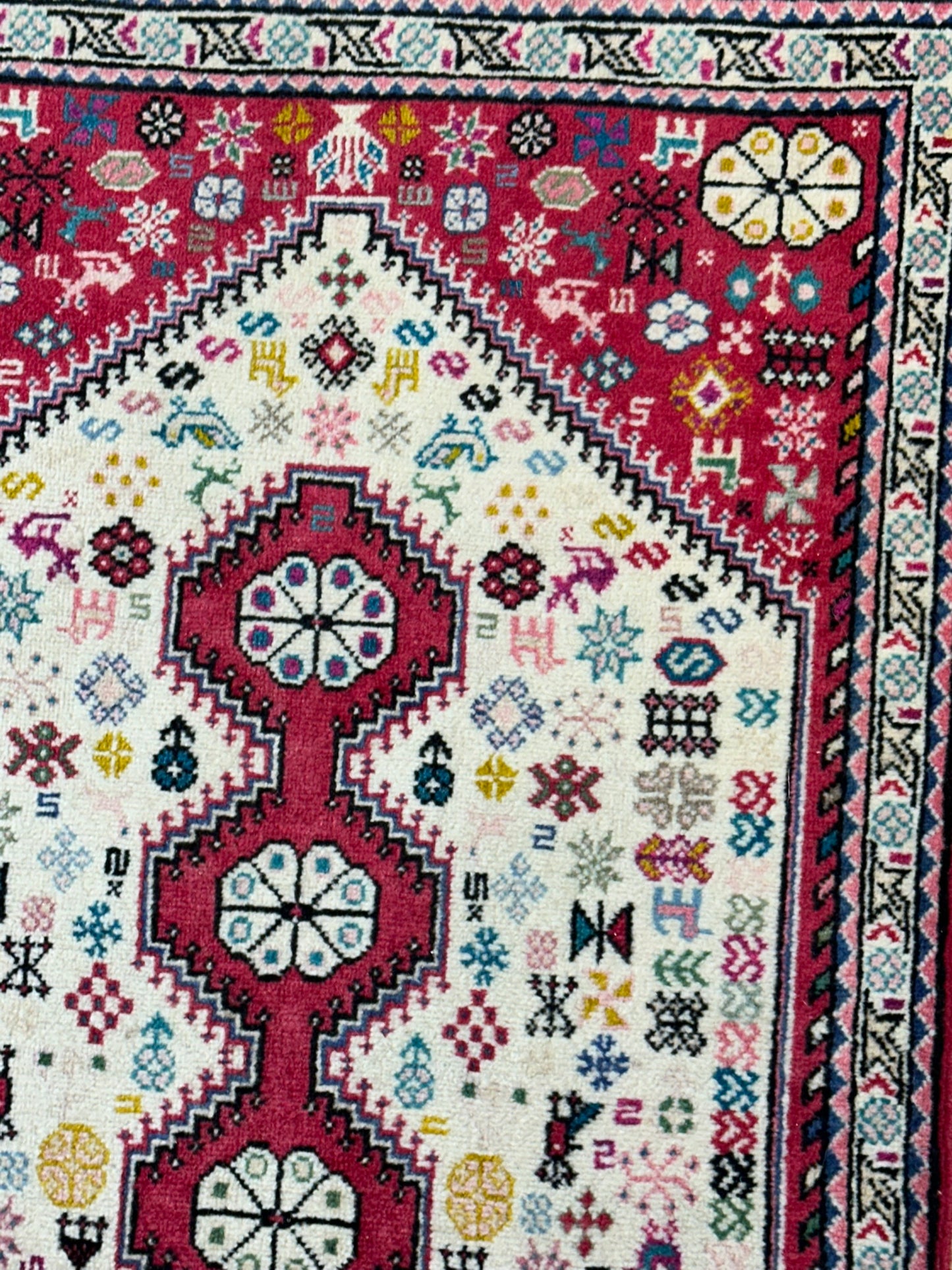 Orientteppich handgeknüpft Abadeh Korkwolle 145x65 cm