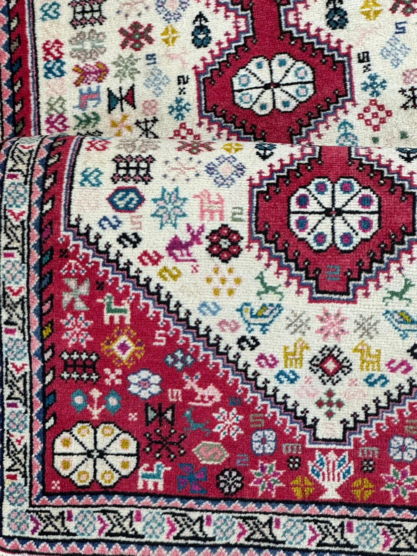 Orientteppich handgeknüpft Abadeh Korkwolle 145x65 cm