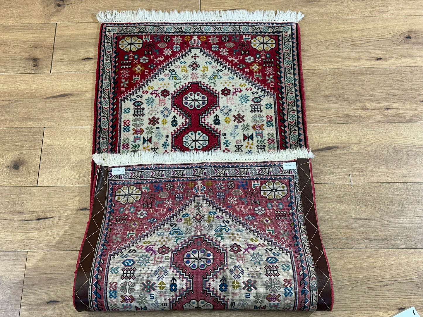 Orientteppich handgeknüpft Abadeh Korkwolle 145x65 cm