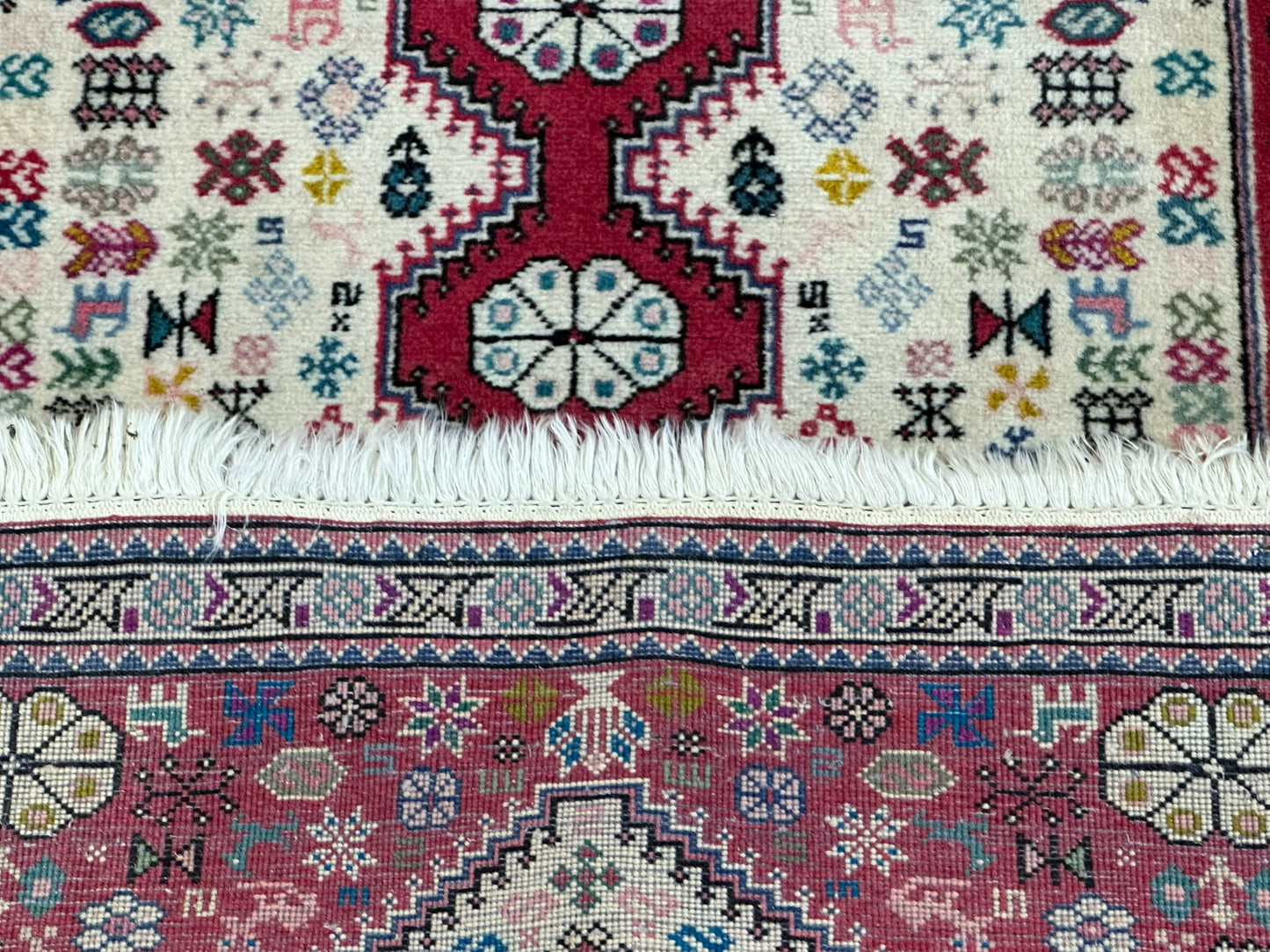 Orientteppich handgeknüpft Abadeh Korkwolle 145x65 cm