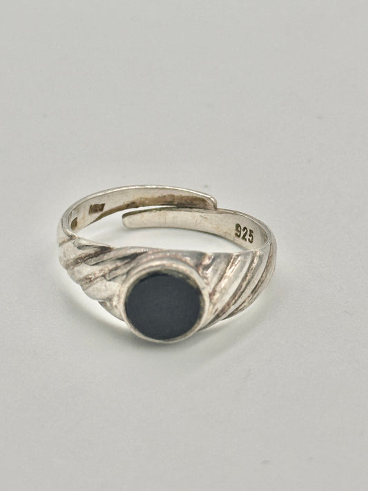 Vintage 925 Silber Ring mit Onyx Stein