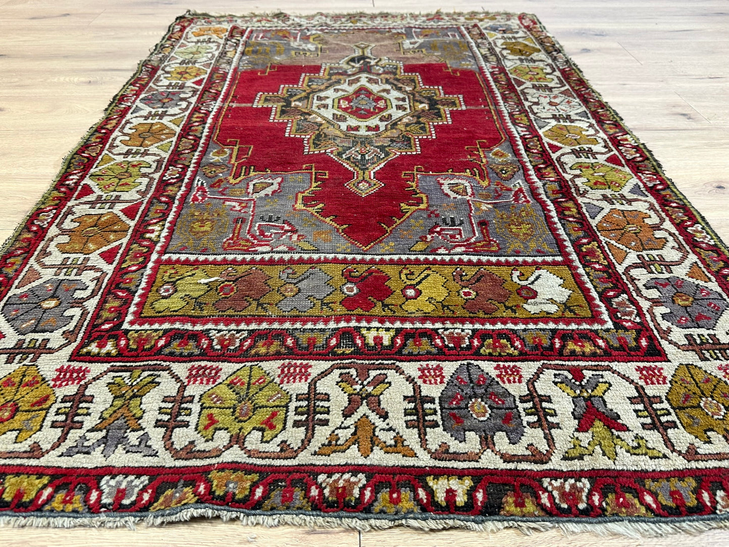 Antik Orientteppich handgeknüpft Türkei Anatolien  Wolle 180x117 cm