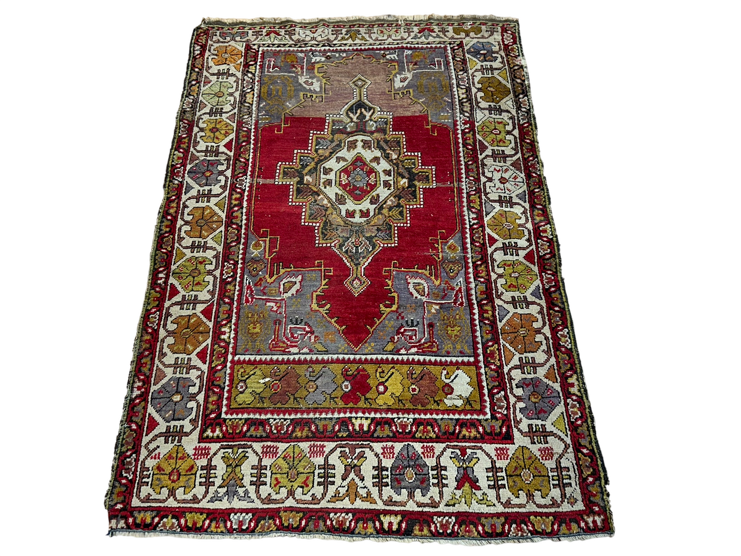 Antik Orientteppich handgeknüpft Türkei Anatolien  Wolle 180x117 cm