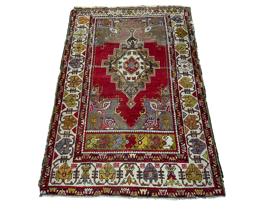Antik Orientteppich handgeknüpft Türkei Anatolien  Wolle 180x117 cm