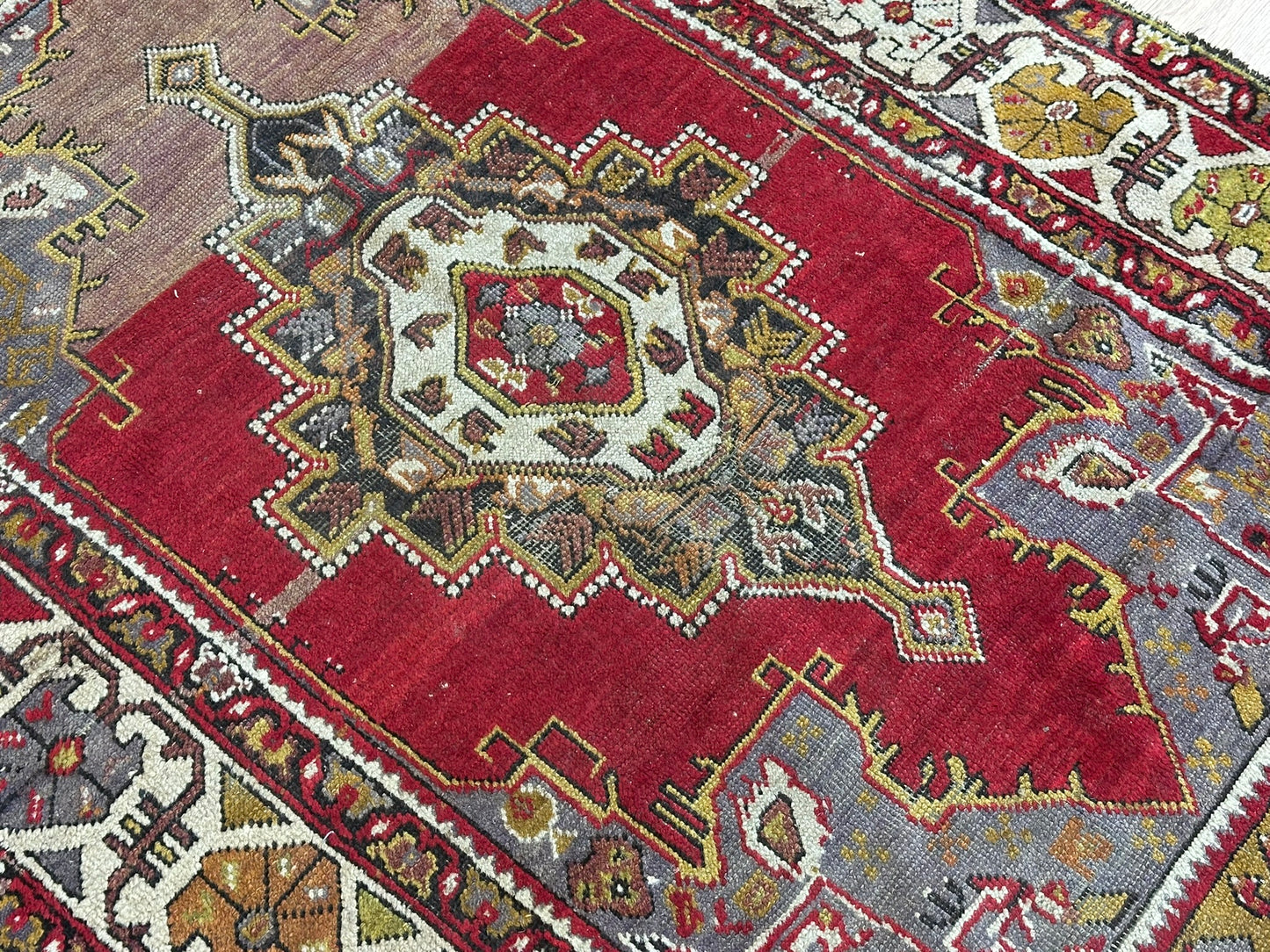 Antik Orientteppich handgeknüpft Türkei Anatolien  Wolle 180x117 cm