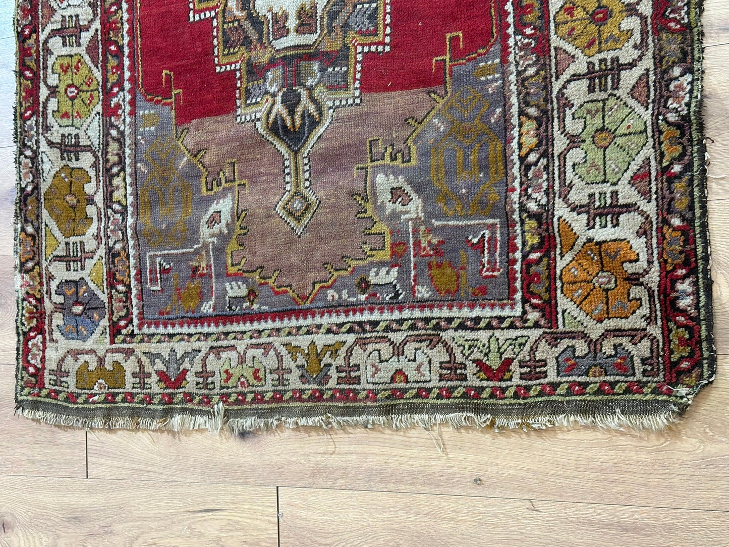 Antik Orientteppich handgeknüpft Türkei Anatolien  Wolle 180x117 cm