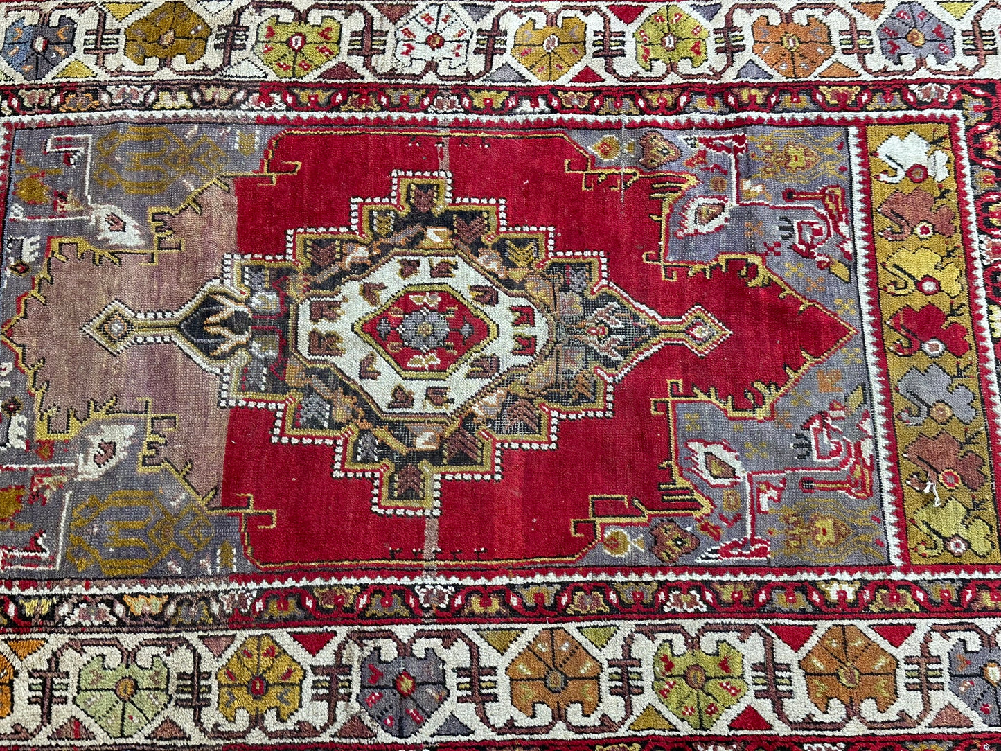 Antik Orientteppich handgeknüpft Türkei Anatolien  Wolle 180x117 cm