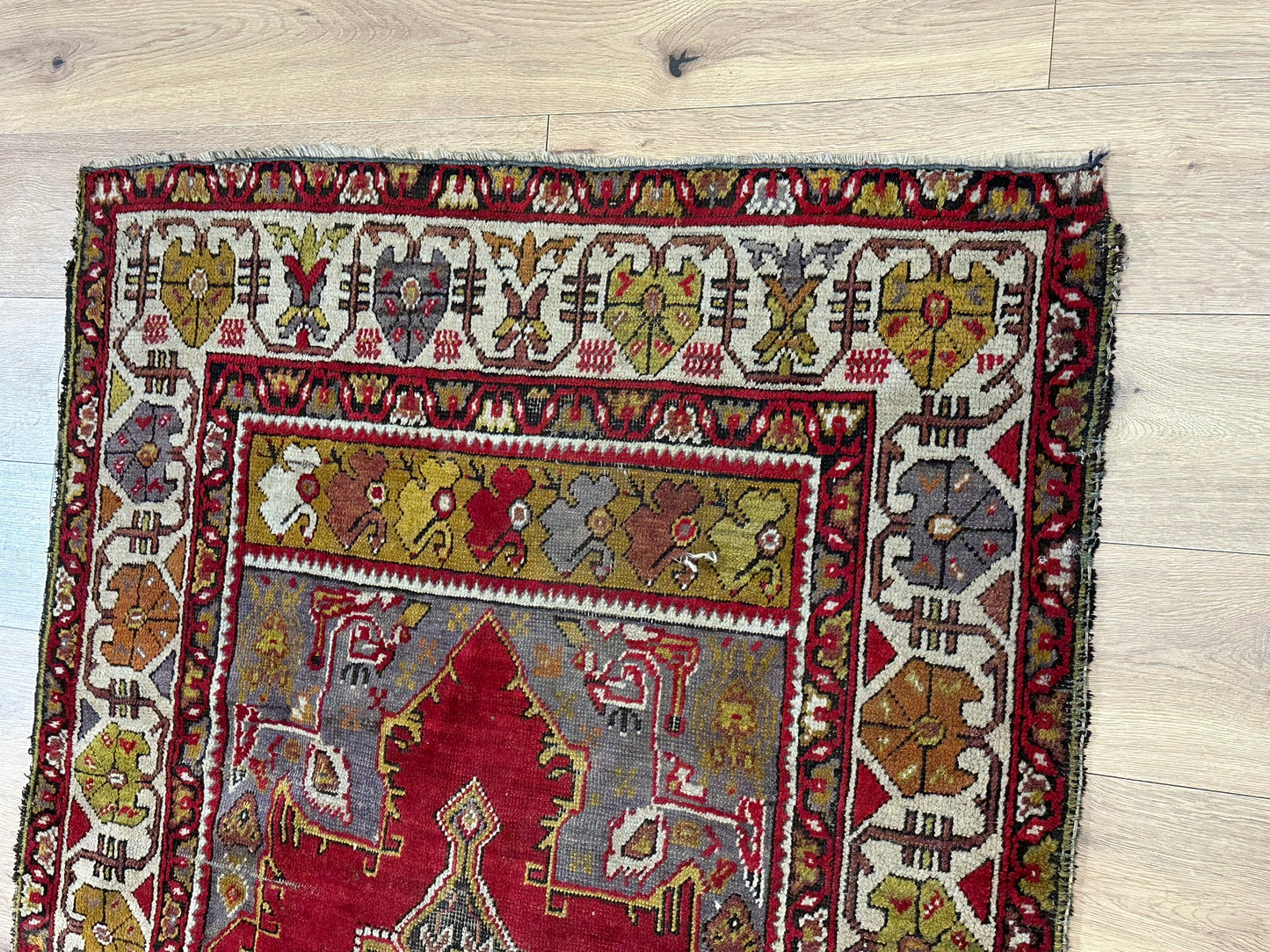 Antik Orientteppich handgeknüpft Türkei Anatolien  Wolle 180x117 cm