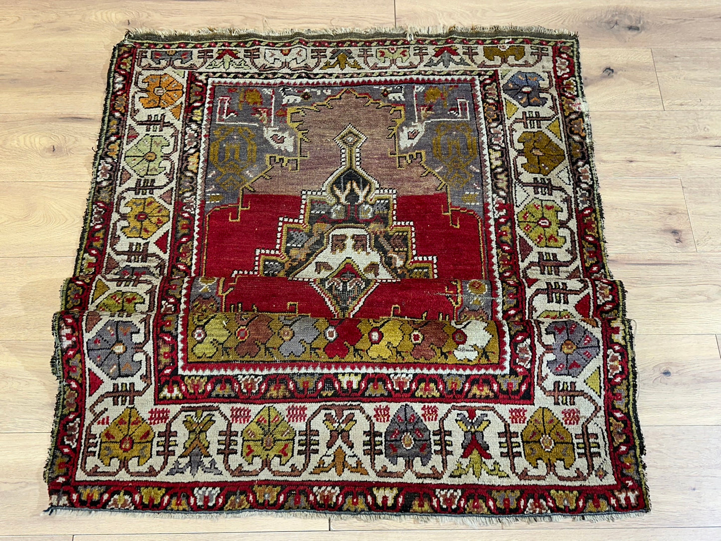 Antik Orientteppich handgeknüpft Türkei Anatolien  Wolle 180x117 cm