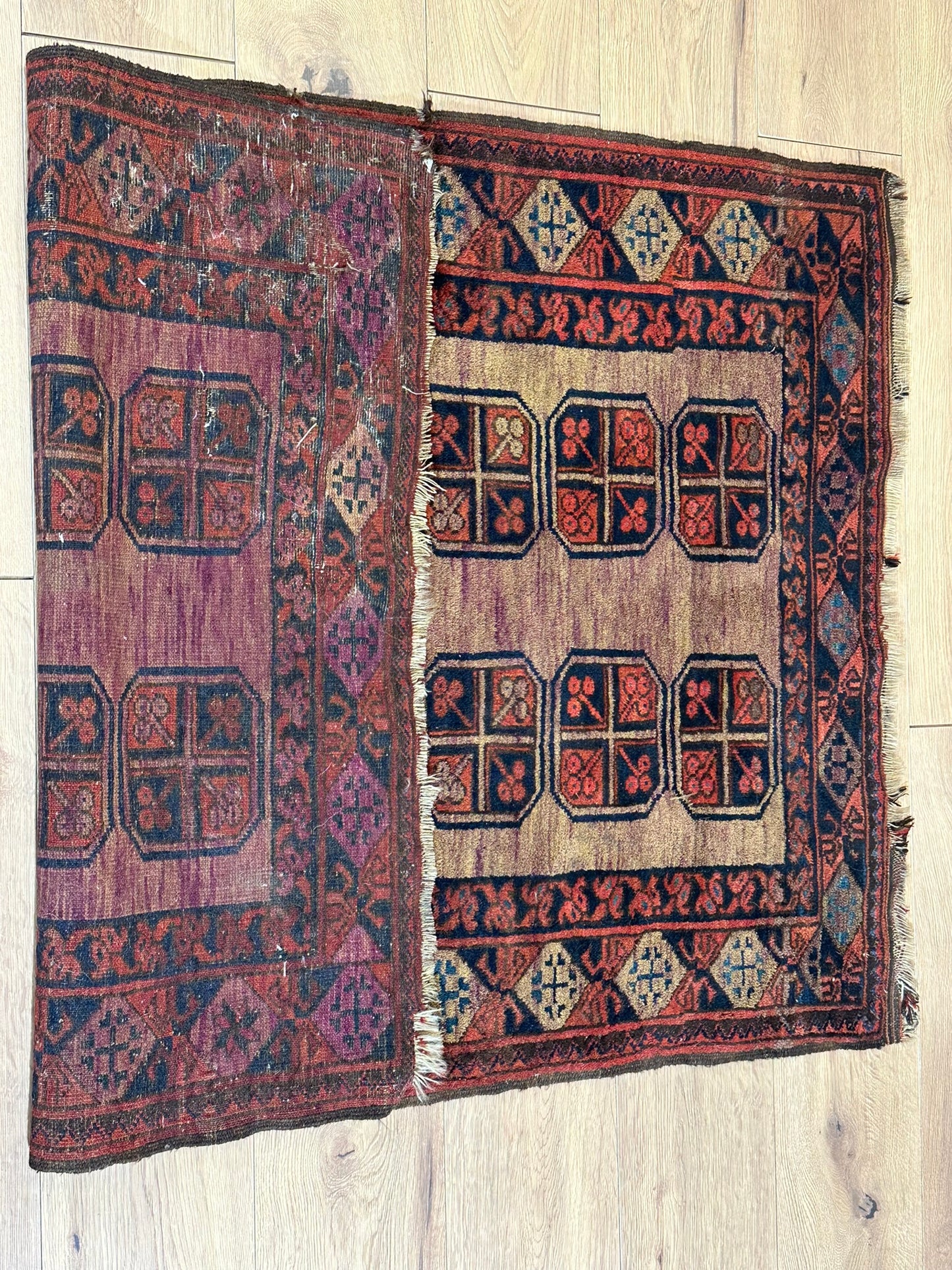  Antik Orientteppich handgeknüpft Afghan Ersari  Wolle 135x97 cm