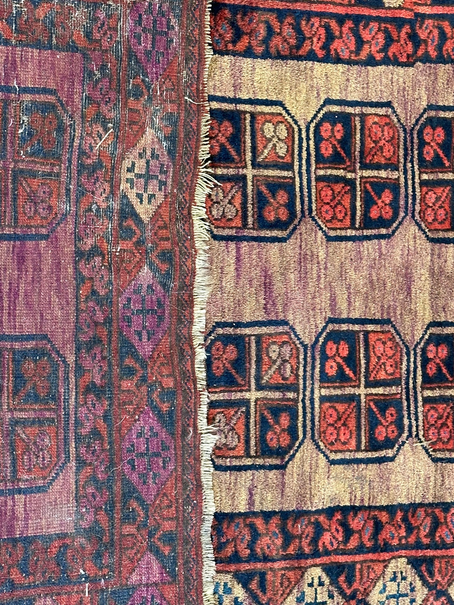   Antik Orientteppich handgeknüpft Afghan Ersari  Wolle 135x97 cm
