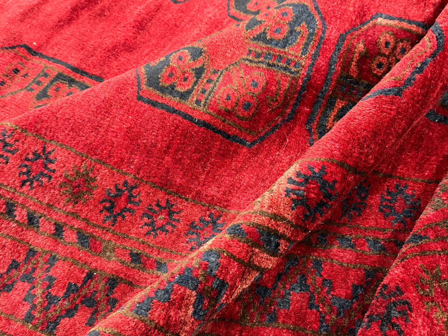 Handgeknüpfter Orientteppich - Afghan Art Deco Wolle  240x138 cm