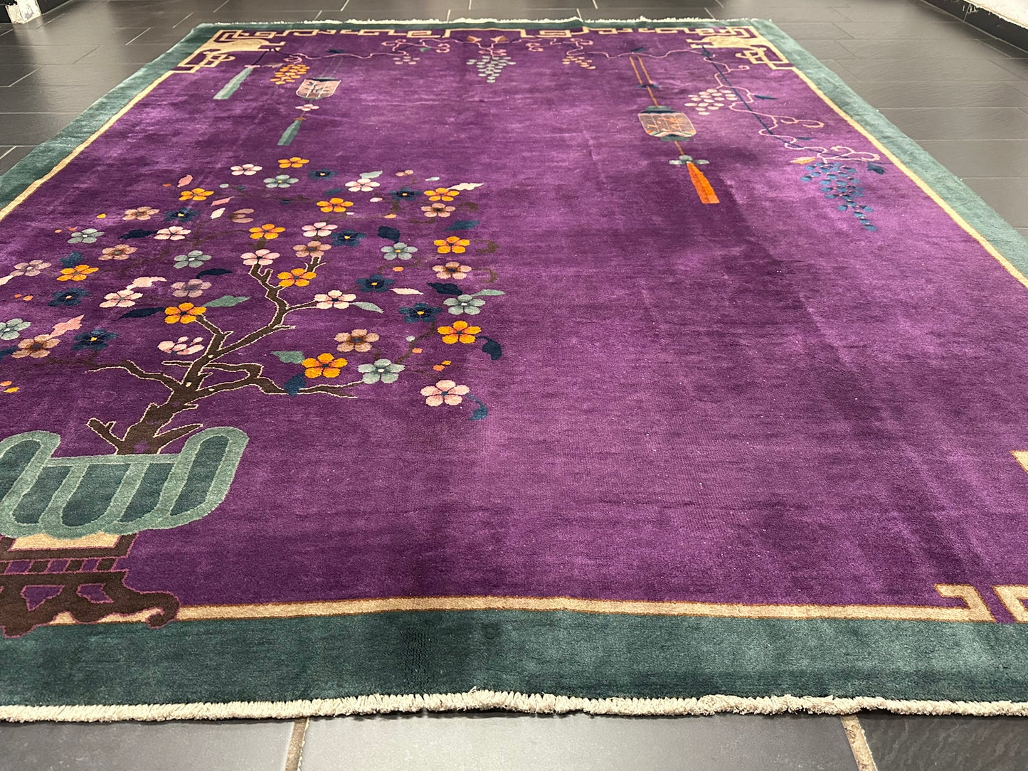 Selten Handgeknüpfter China Art Deco 1930JH Teppich Antik 345x260 cm