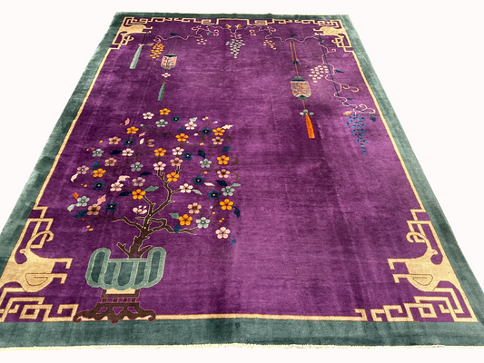 Selten Handgeknüpfter China Art Deco 1930JH Teppich Antik 345x260 cm