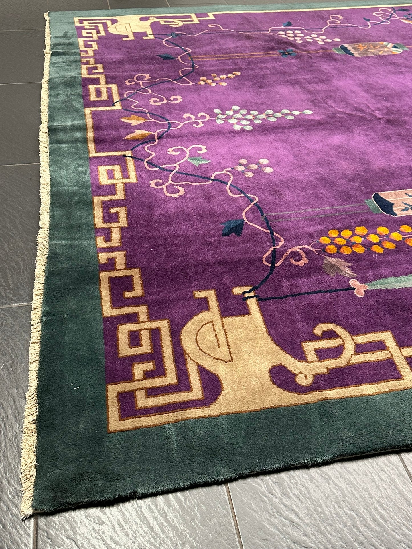 Selten Handgeknüpfter China Art Deco 1930JH Teppich Antik 345x260 cm