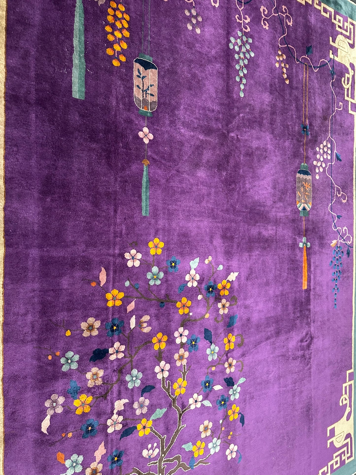 Selten Handgeknüpfter China Art Deco 1930JH Teppich Antik 345x260 cm