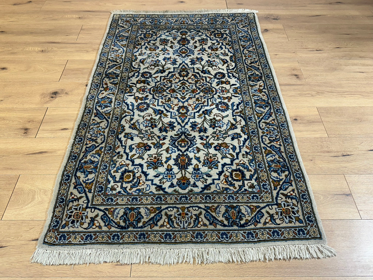 Orientteppich handgeknüpft Keschan Korkwolle 160x100 cm