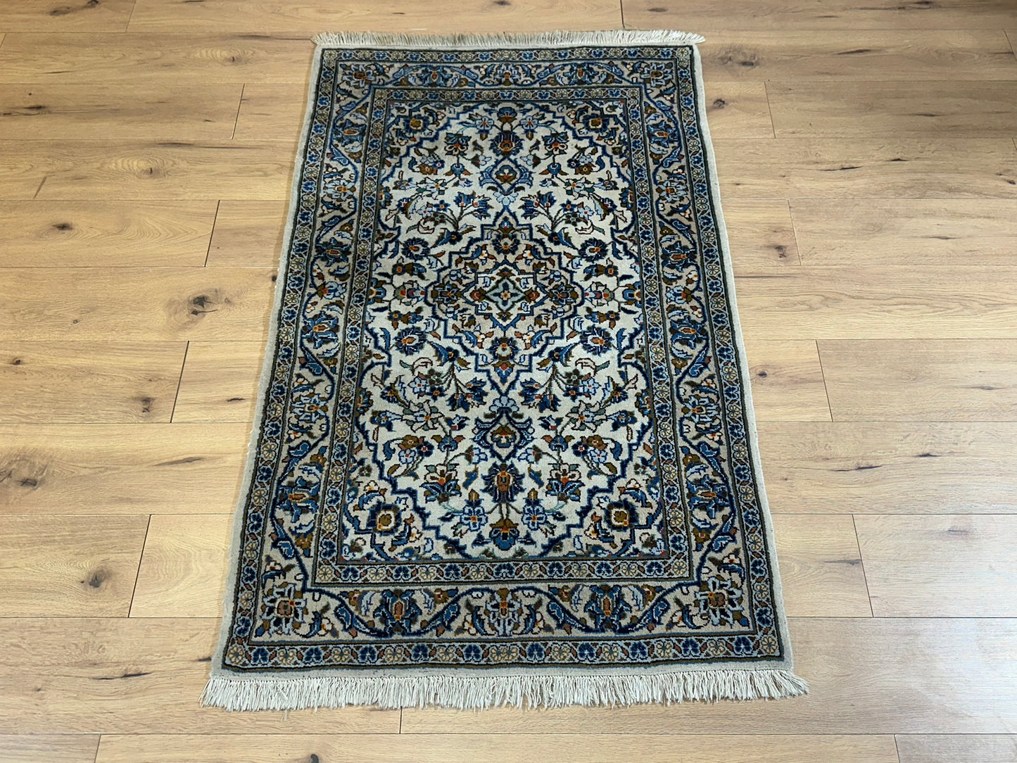 Orientteppich handgeknüpft Keschan Korkwolle 160x100 cm