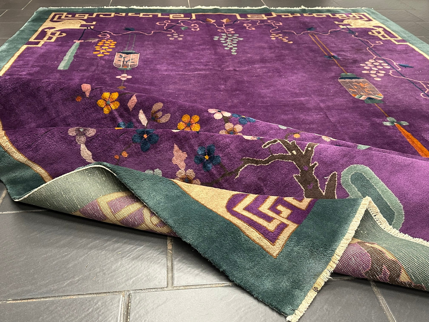 Selten Handgeknüpfter China Art Deco 1930JH Teppich Antik 345x260 cm