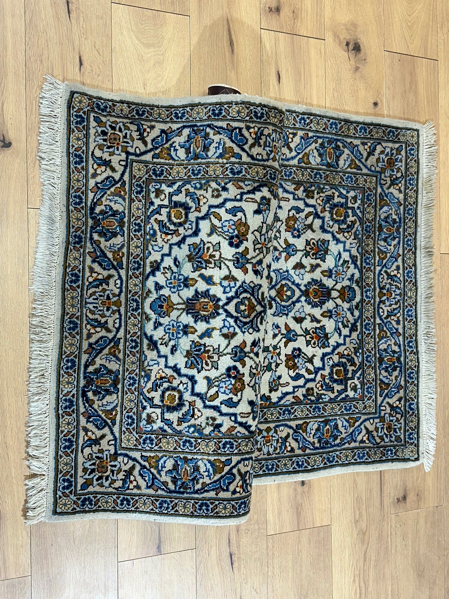 Orientteppich handgeknüpft Keschan Korkwolle 160x100 cm