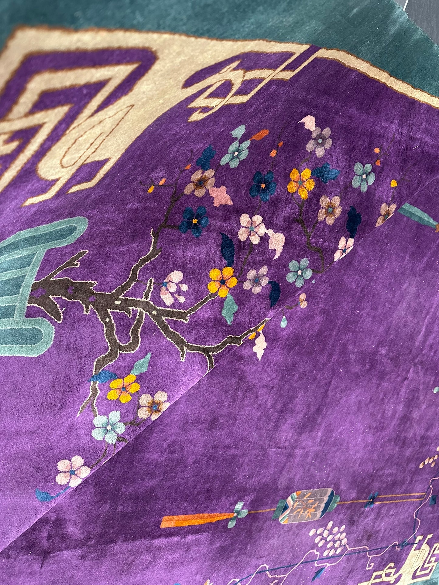 Selten Handgeknüpfter China Art Deco 1930JH Teppich Antik 345x260 cm