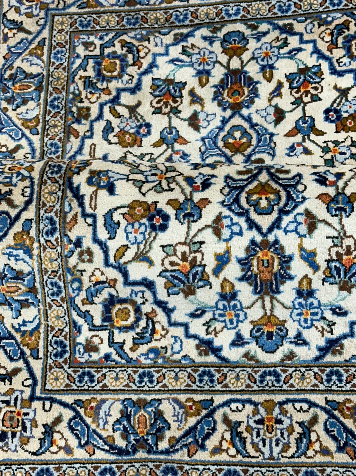 Orientteppich handgeknüpft Keschan Korkwolle 160x100 cm