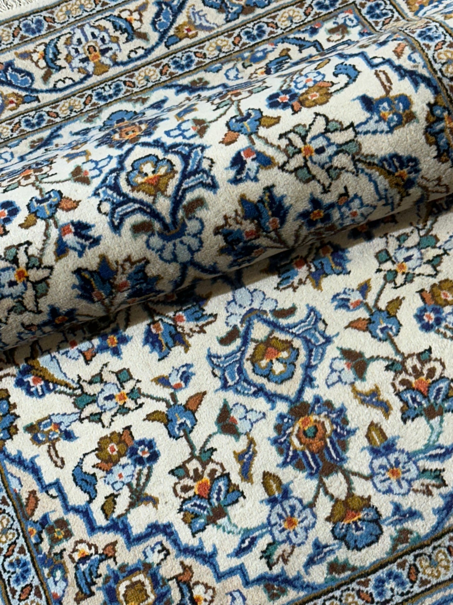 Orientteppich handgeknüpft Keschan Korkwolle 160x100 cm