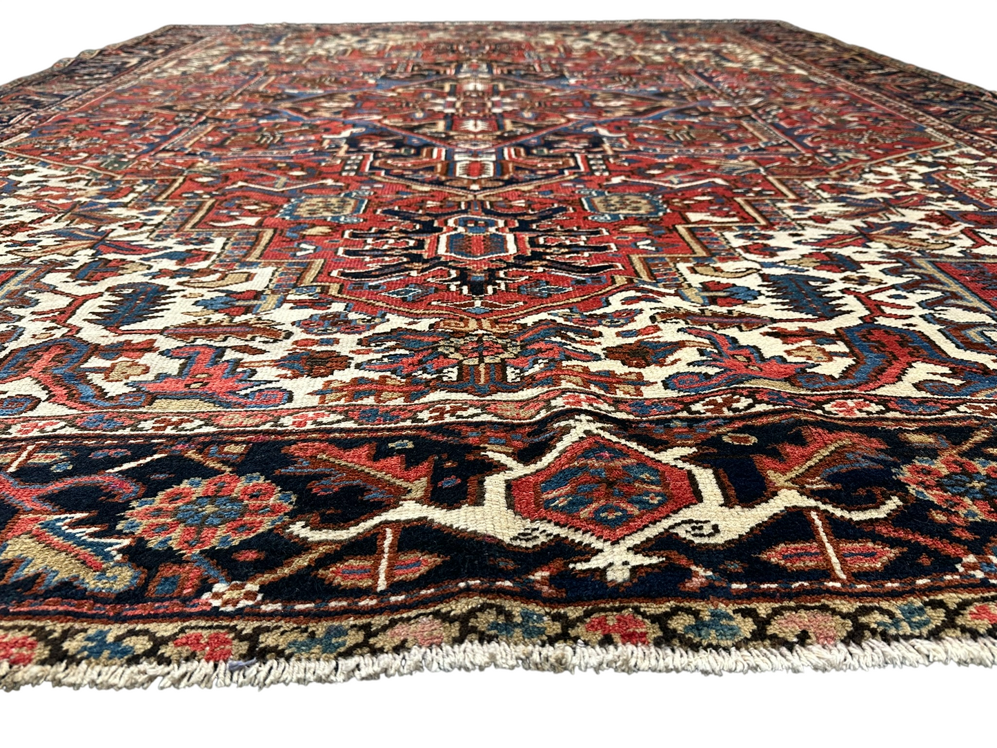 Handgeknüpfter Antiker Teppich Heriz  Naturfarben 340x266 cm