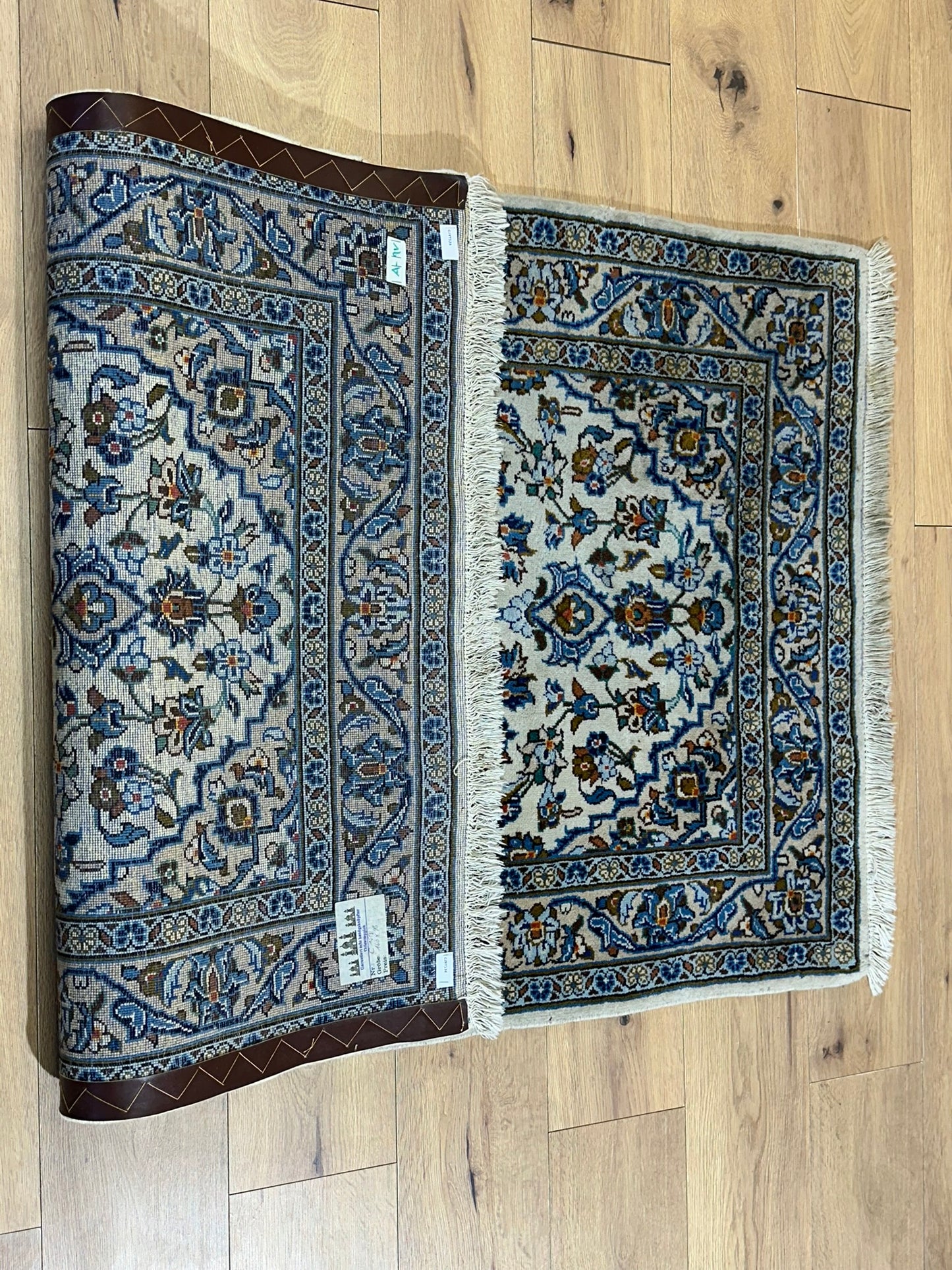 Orientteppich handgeknüpft Keschan Korkwolle 160x100 cm