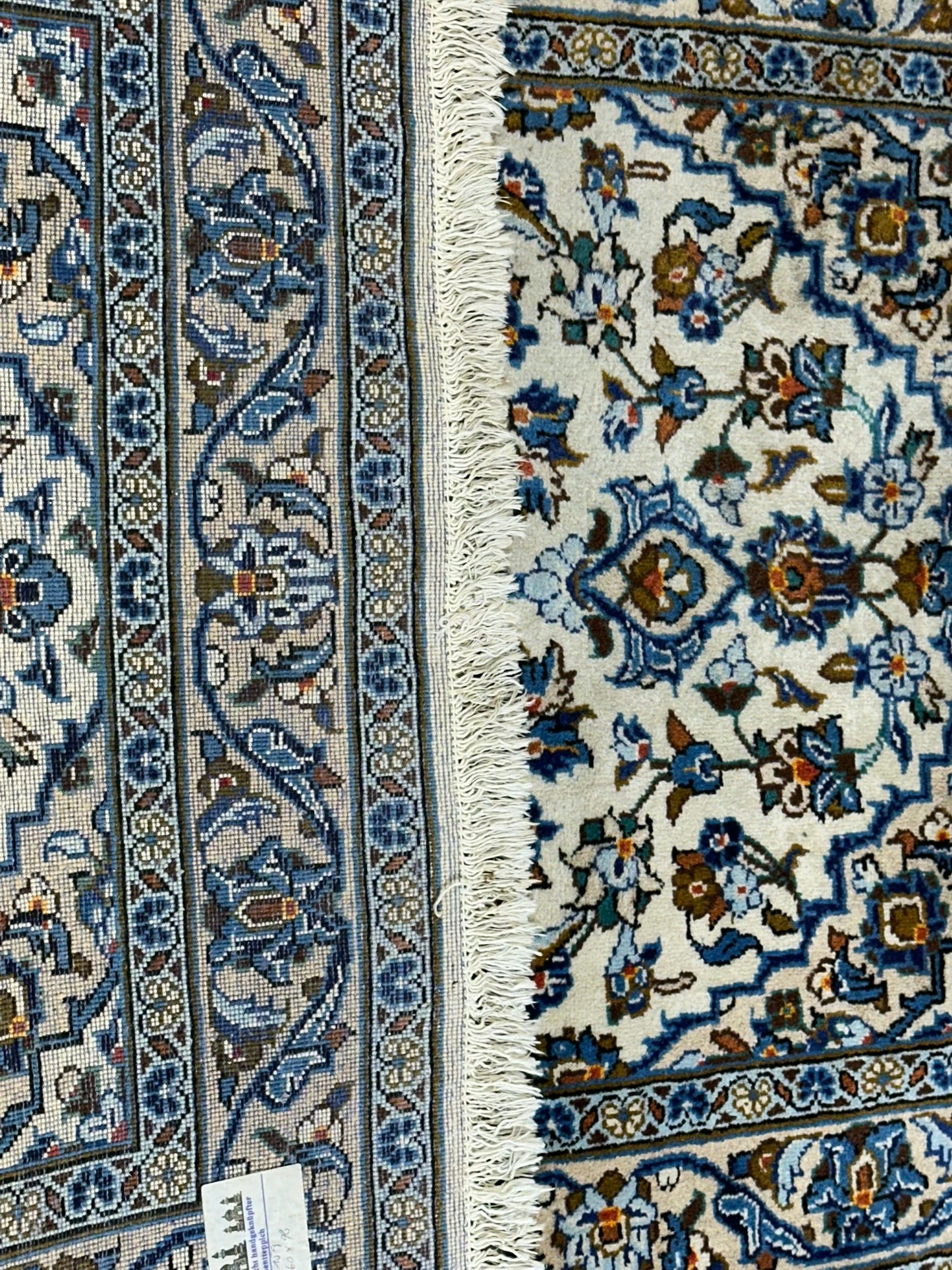 Orientteppich handgeknüpft Keschan Korkwolle 160x100 cm