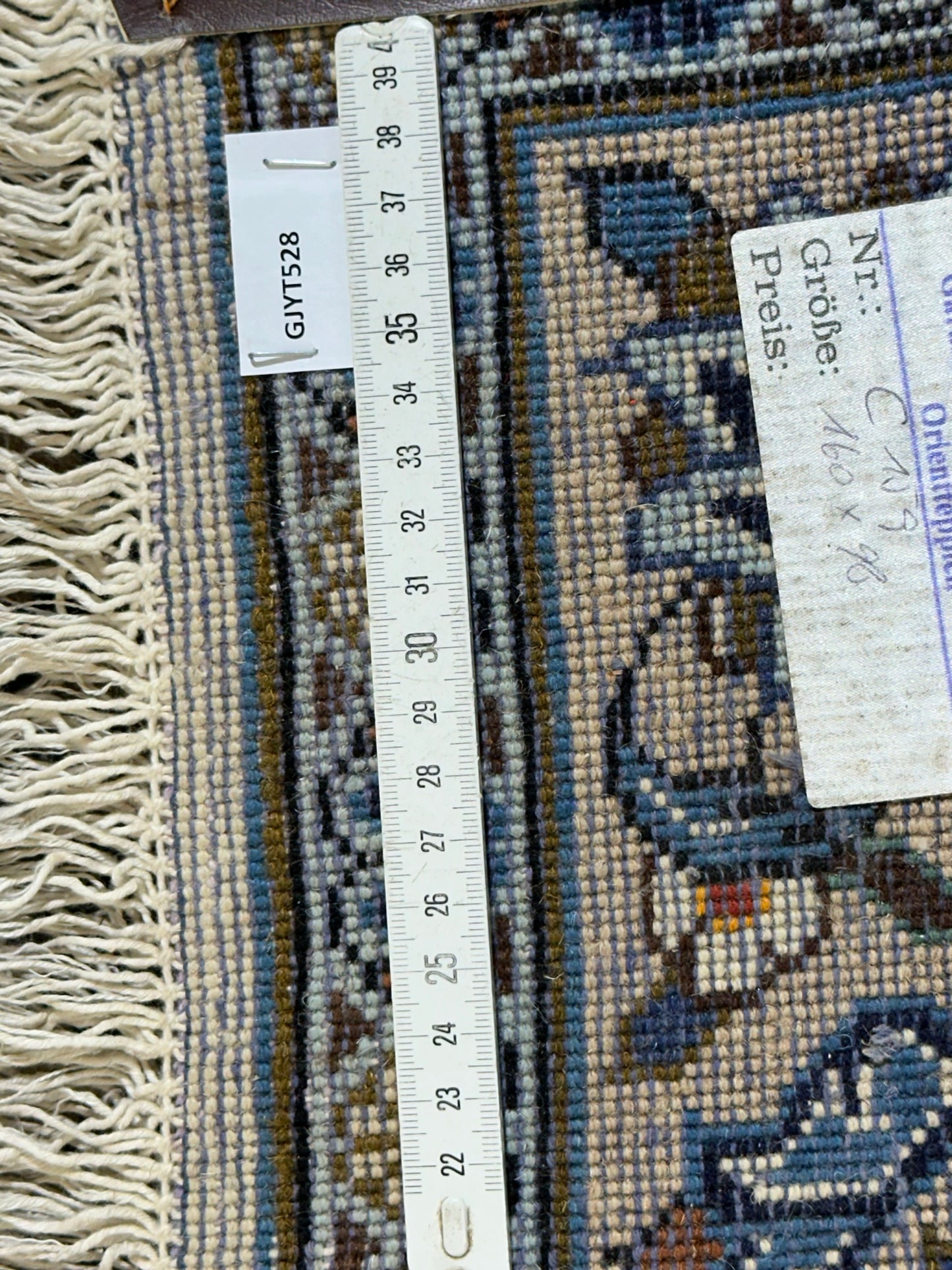 Orientteppich handgeknüpft Keschan Korkwolle 160x100 cm