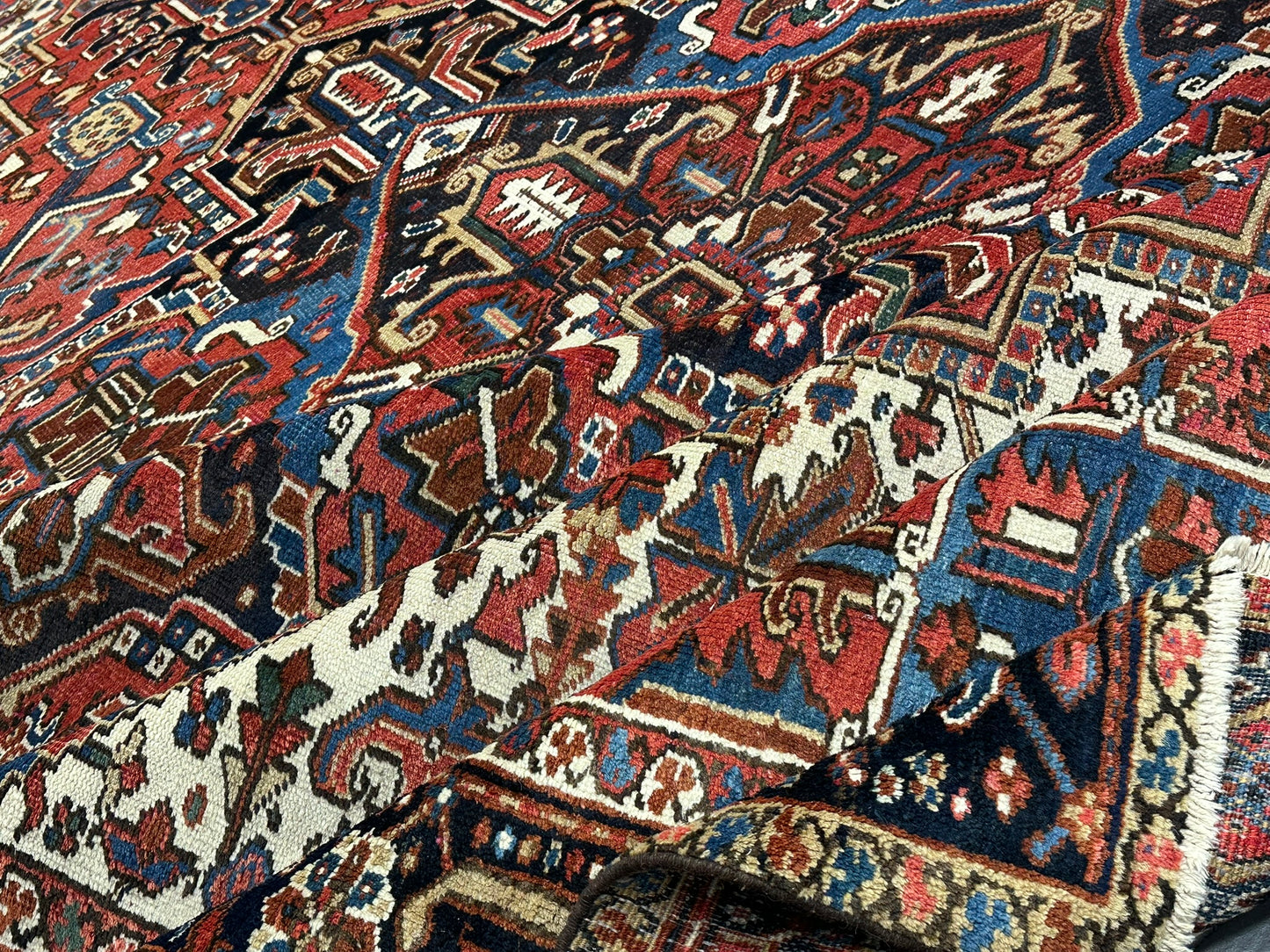 Handgeknüpfter Antiker Teppich Heriz  Naturfarben 340x266 cm